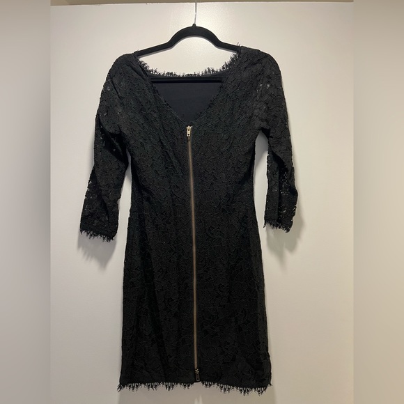 DVF black lace dress size 4 - Picture 2 of 6